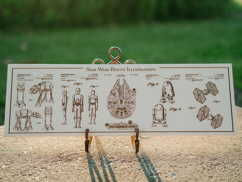 U.S. Patents - Laser Cut in Pine Wood