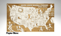 Major League Baseball Stadiums Across America | Pushpin Map on Wood