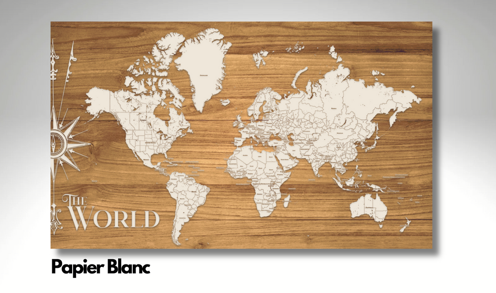 The World | Pushpin Map on Wood