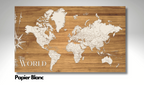 The World | Pushpin Map on Wood