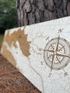 Custom Coastline Map on Wood