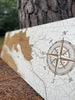 Custom Coastline Map on Wood