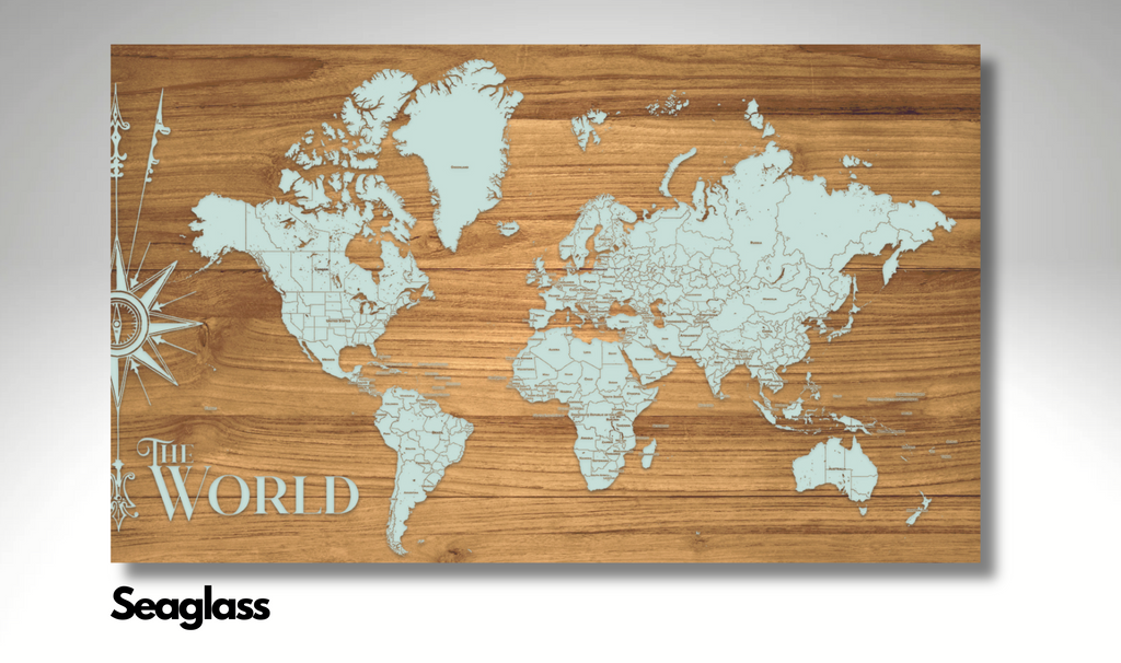 The World | Pushpin Map on Wood