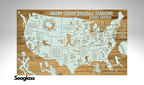 Major League Baseball Stadiums Across America | Pushpin Map on Wood