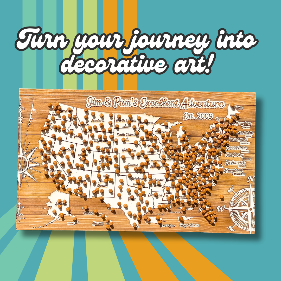 Major League Baseball Stadiums Across America | Pushpin Map on Wood