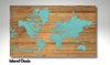 World Map - Pushpin Map on Wood