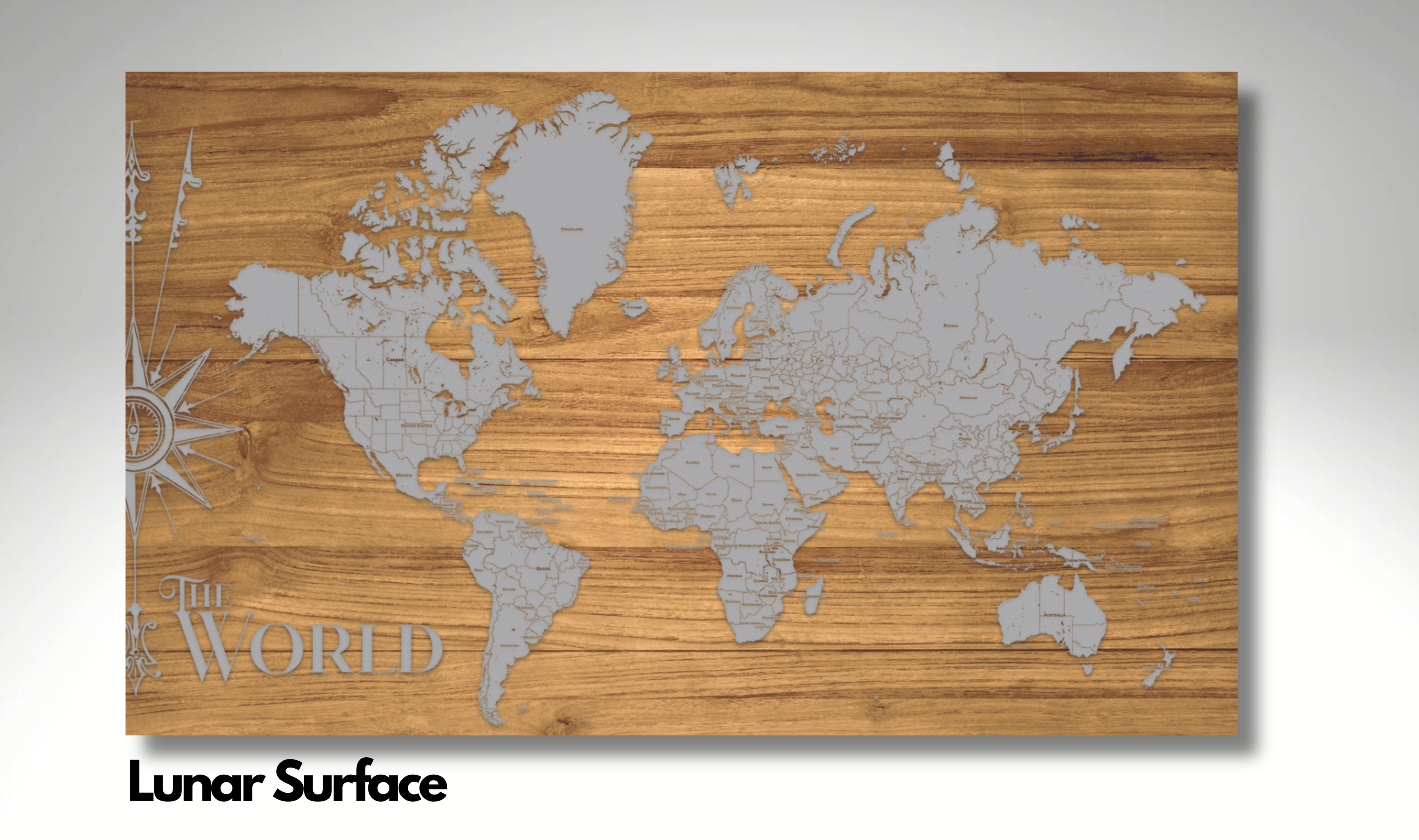The World | Pushpin Map on Wood