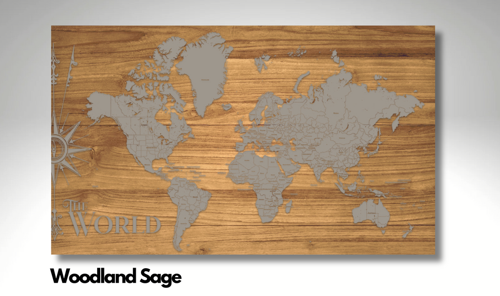 The World | Pushpin Map on Wood