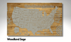 United States of America - Pushpin Map on Wood