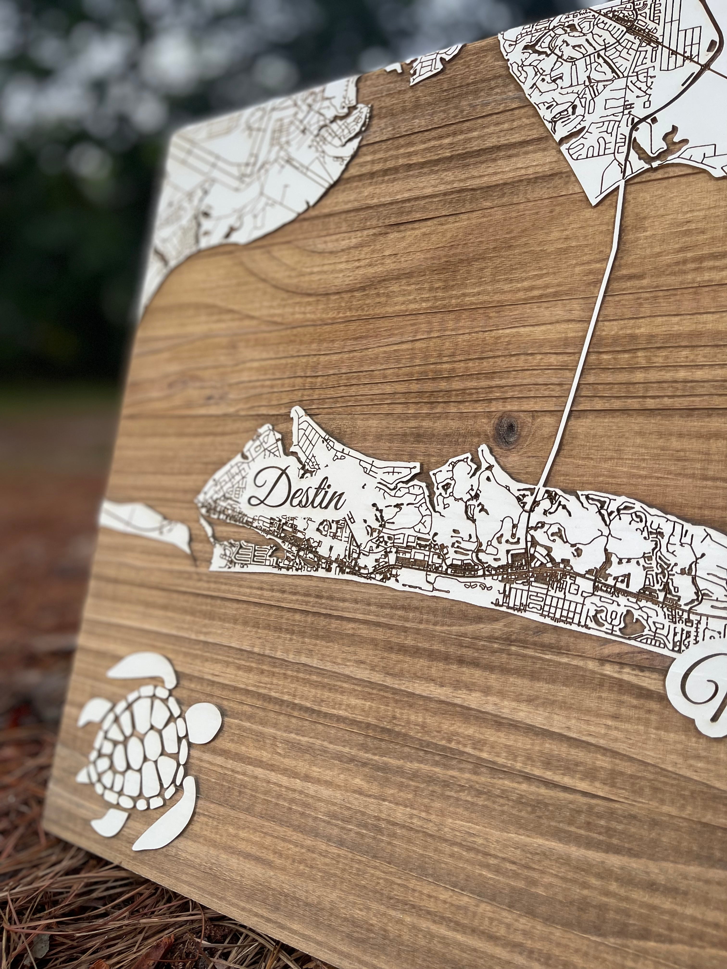 Skinny Boards! - Custom Wood Map