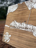 Custom Coastline Map on Wood