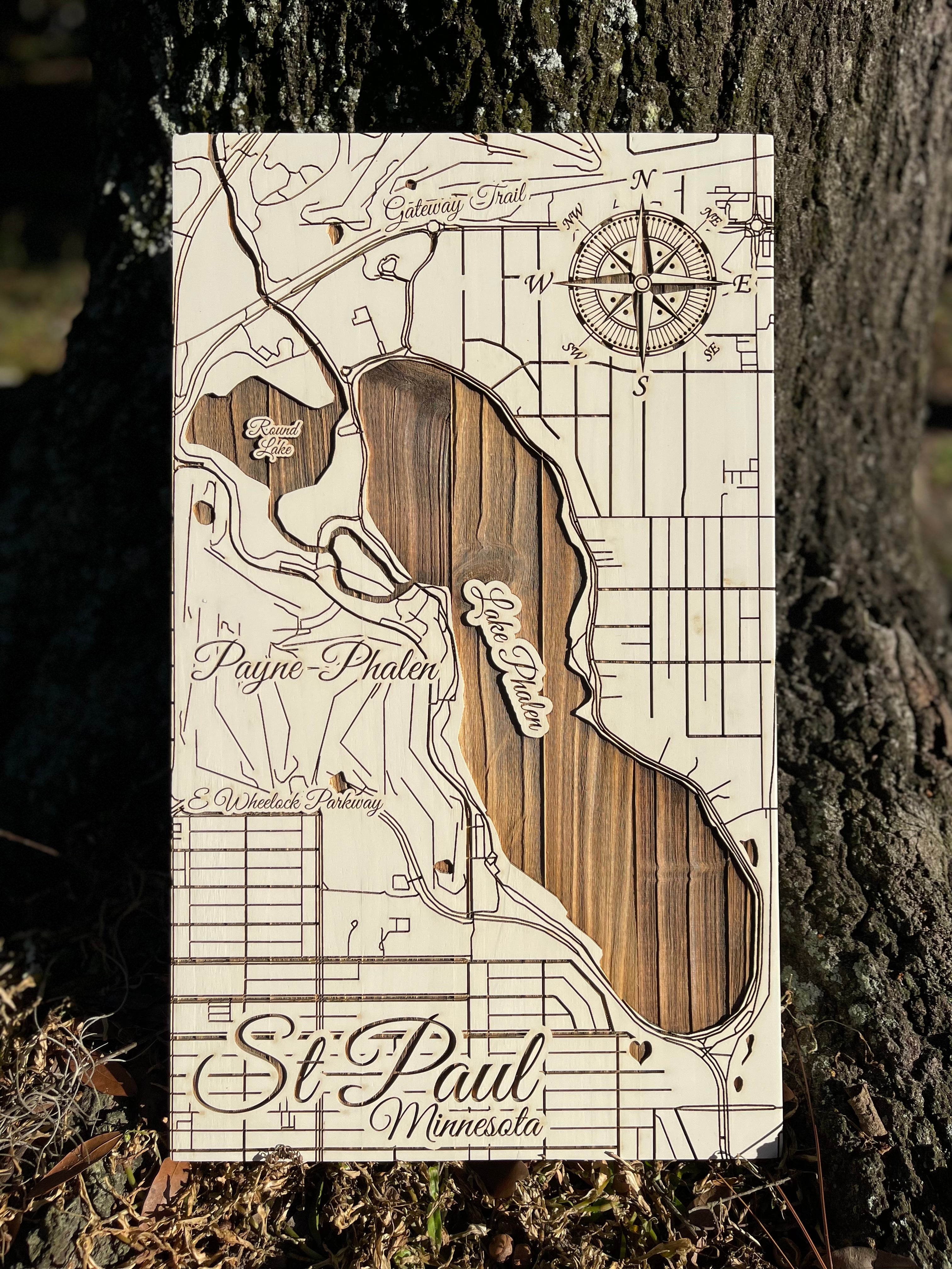 Custom Map on Wood