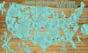 MLB Stadiums - Pushpin Map on Wood