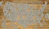 MLB Stadiums - Pushpin Map on Wood