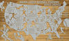MLB Stadiums - Pushpin Map on Wood