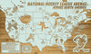 National Hockey Arenas Across North America | Pushpin Map on Wood