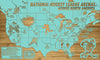 National Hockey Arenas Across North America | Pushpin Map on Wood