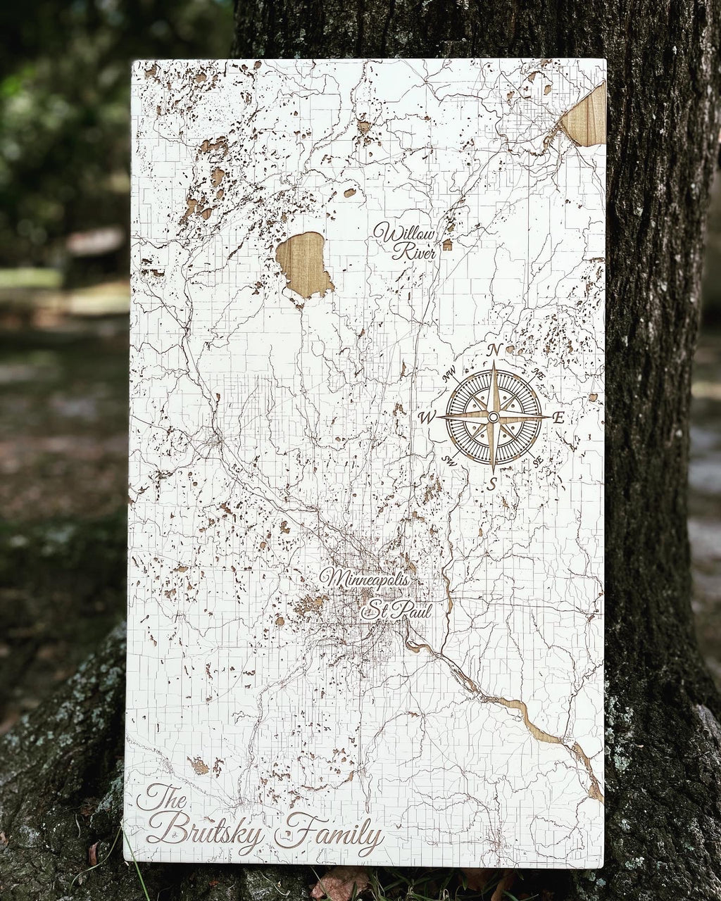 Custom Map on Wood
