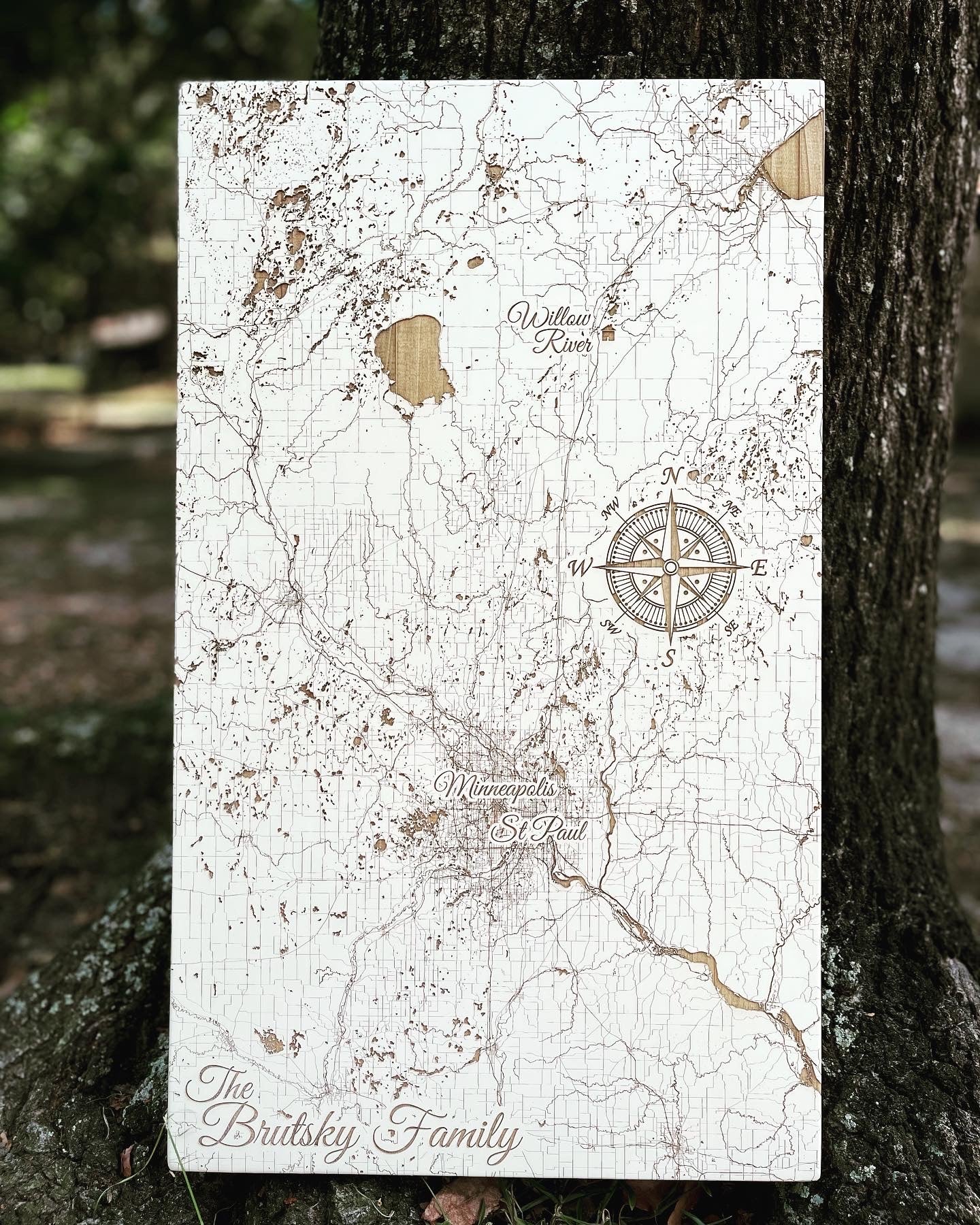Custom Map on Wood