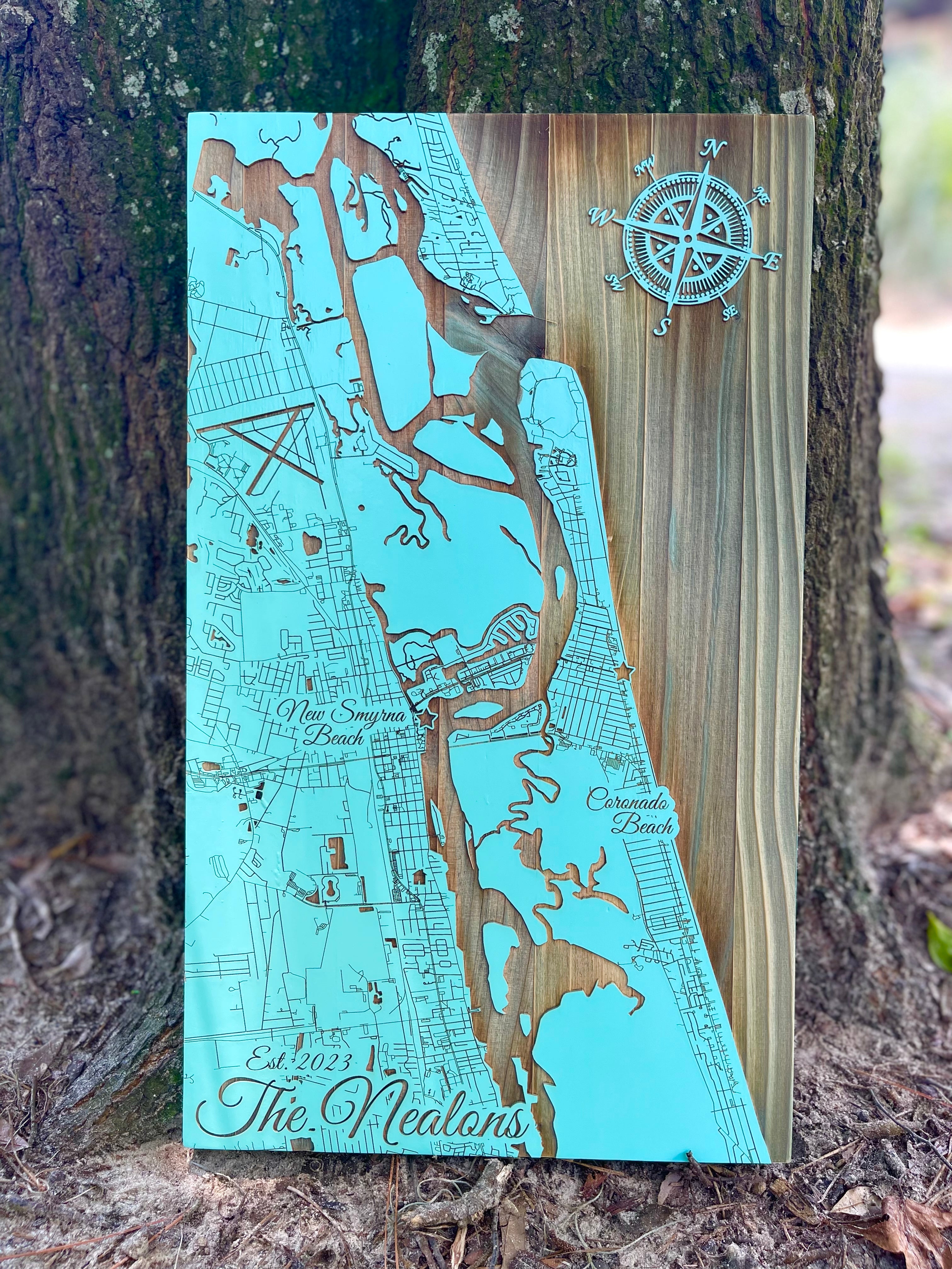 Custom Map on Wood