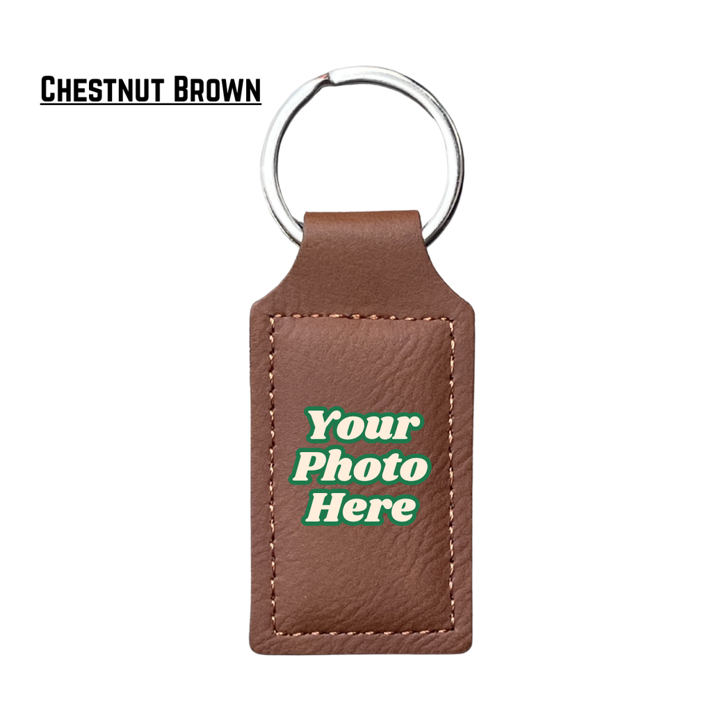 Custom | Laser-Cut Photo Keychain on Leather
