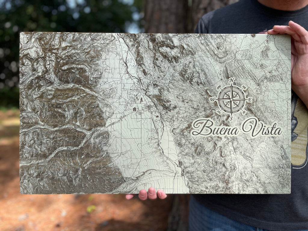 Custom Map on Wood