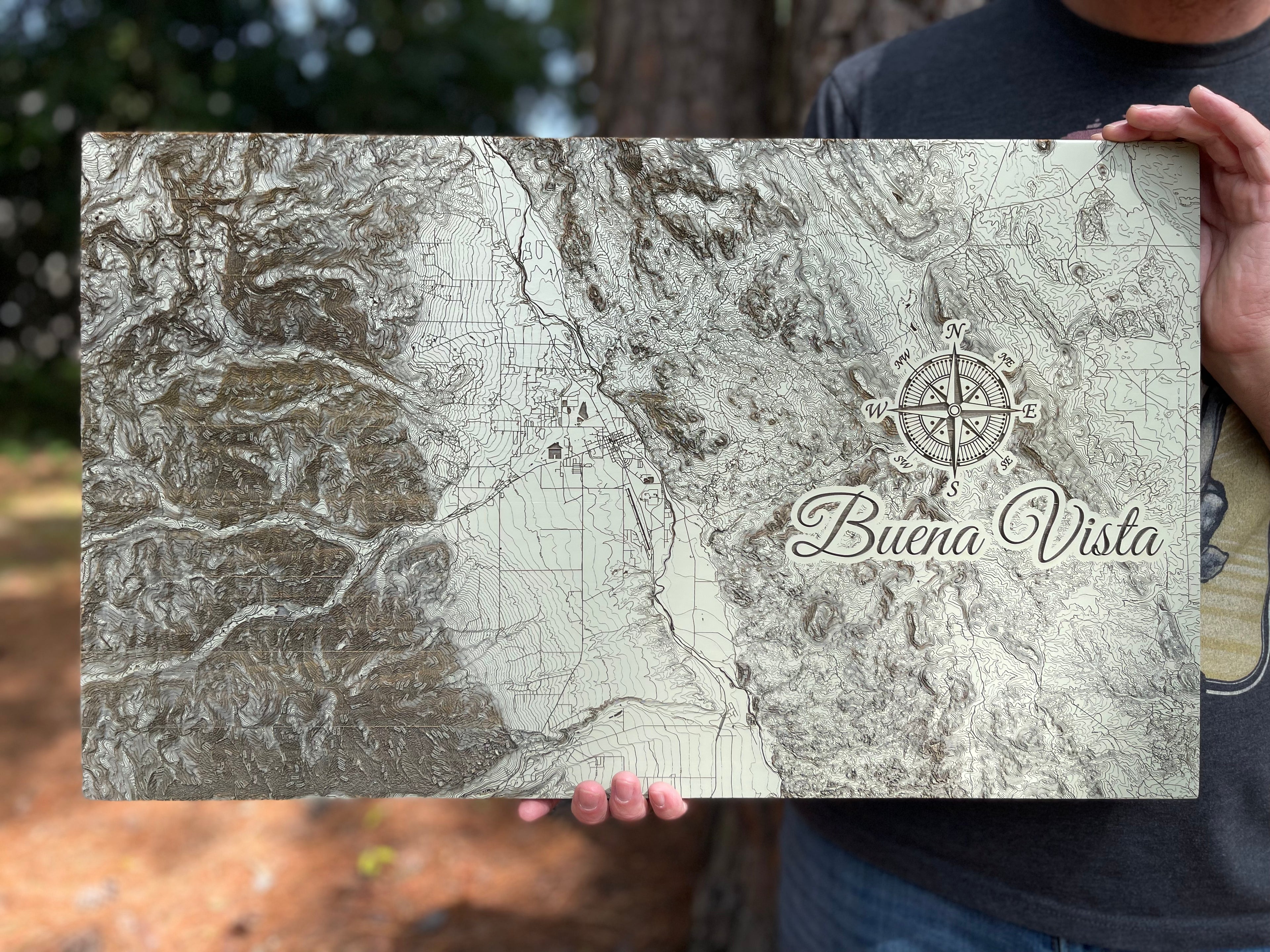 Custom Map on Wood