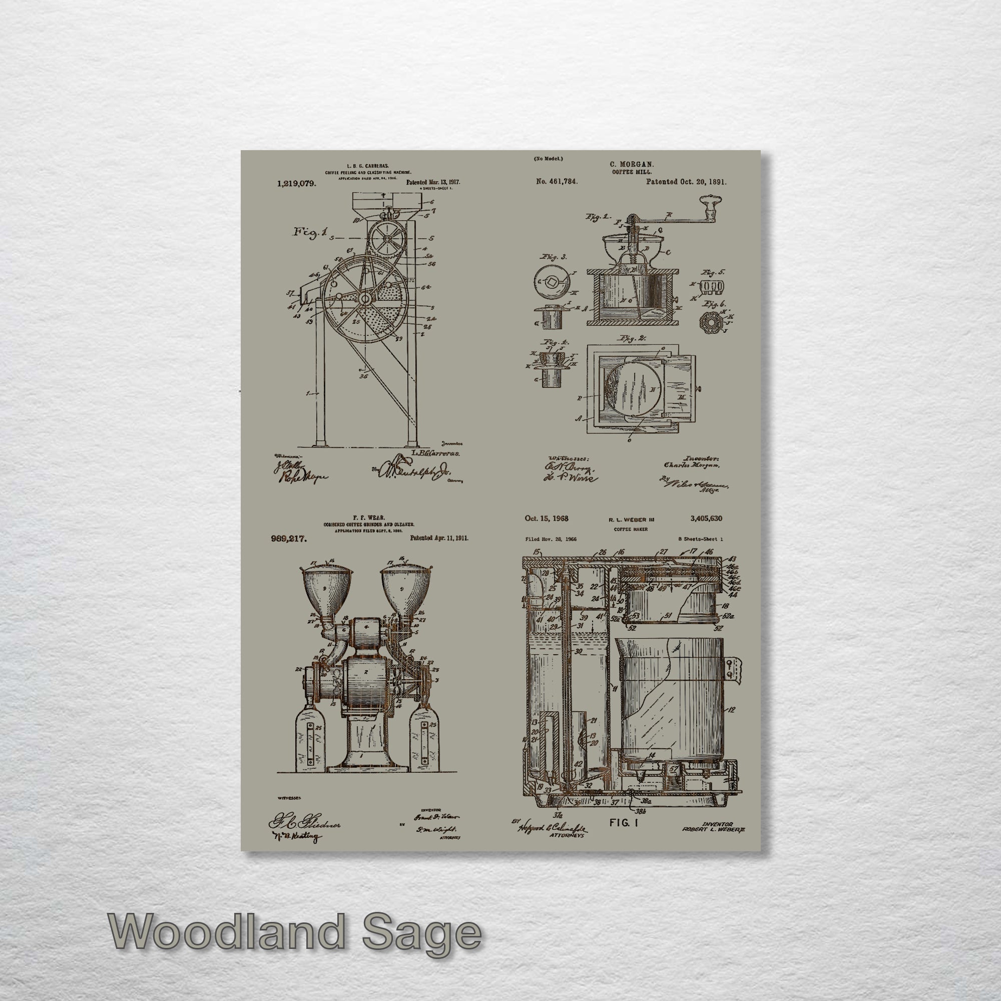 FP0592 - Coffee Quad Engraved Patent (Collective)