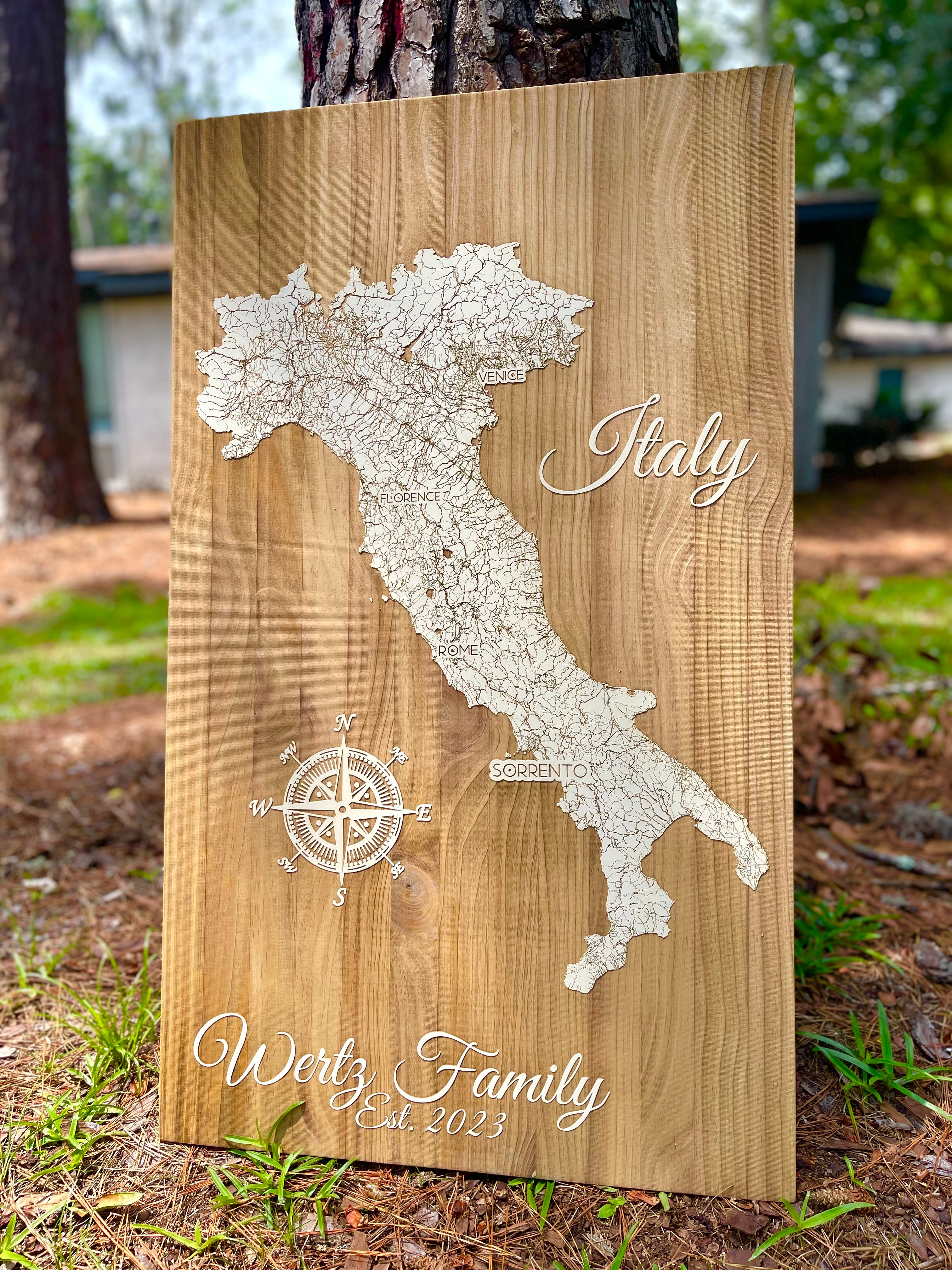 Custom Map on Wood