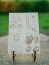 Baseball Equipment - Four Patent Collage on Wood