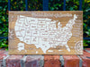 United States of America - Pushpin Map on Wood