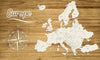Europe | Pushpin Map on Wood