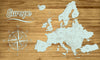 Europe | Pushpin Map on Wood