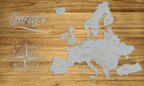 Europe | Pushpin Map on Wood
