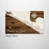 Panama City Beach, Florida - Street Map on Wood