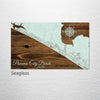 Panama City Beach, Florida - Street Map on Wood