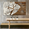 Hilton Head Island, SC Wood Map - 3/4" Solid Pine Laser Cut Wall Art