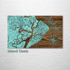 Hilton Head Island, SC Wood Map - 3/4" Solid Pine Laser Cut Wall Art