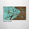 Hilton Head Island, SC Wood Map - 3/4" Solid Pine Laser Cut Wall Art