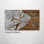 Hilton Head Island, SC Wood Map - 3/4" Solid Pine Laser Cut Wall Art