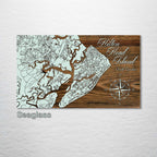 Hilton Head Island, SC Wood Map - 3/4" Solid Pine Laser Cut Wall Art