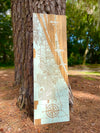 Custom Coastline Map on Wood