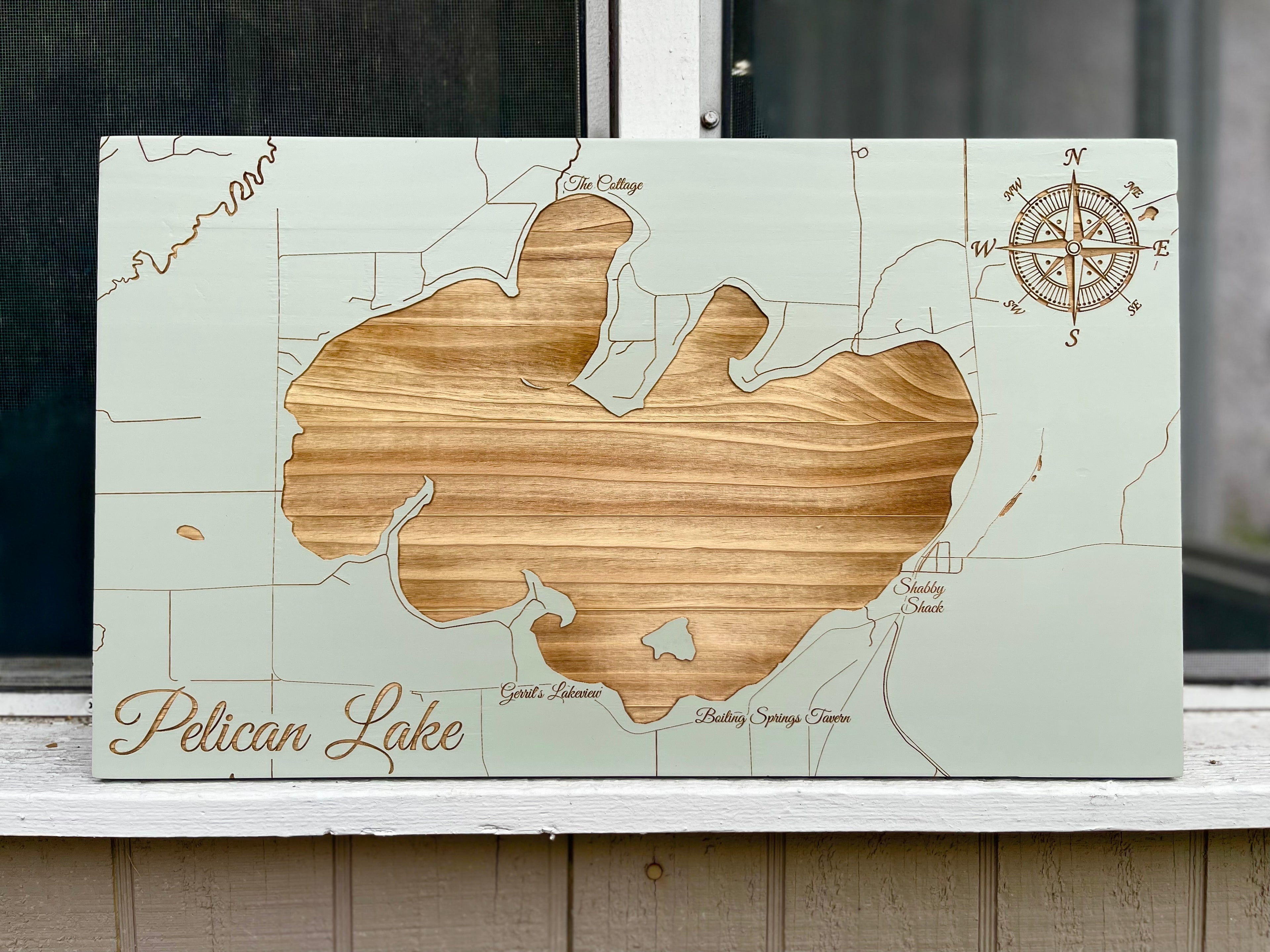 Custom Map on Wood