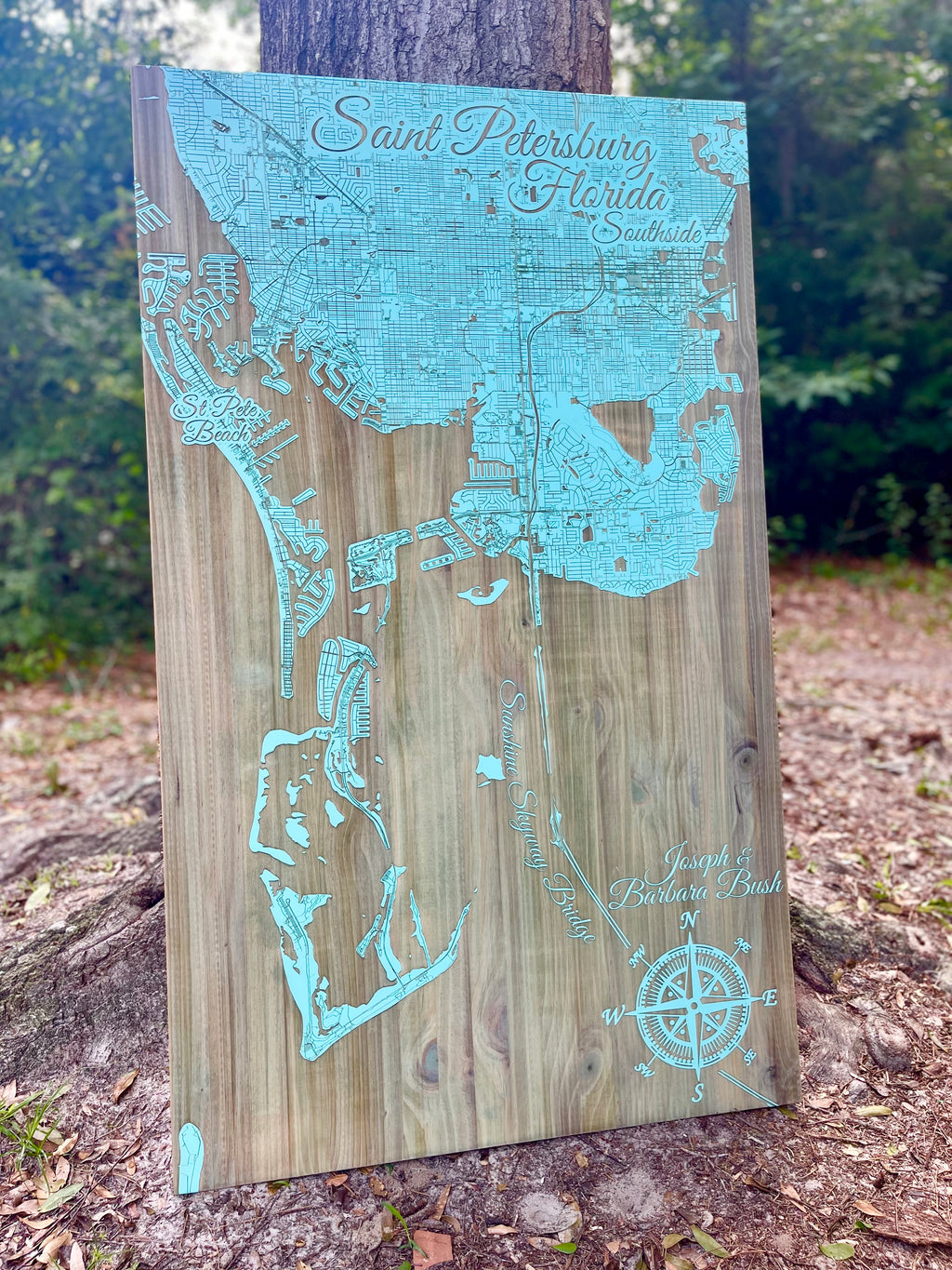 Custom Map on Wood