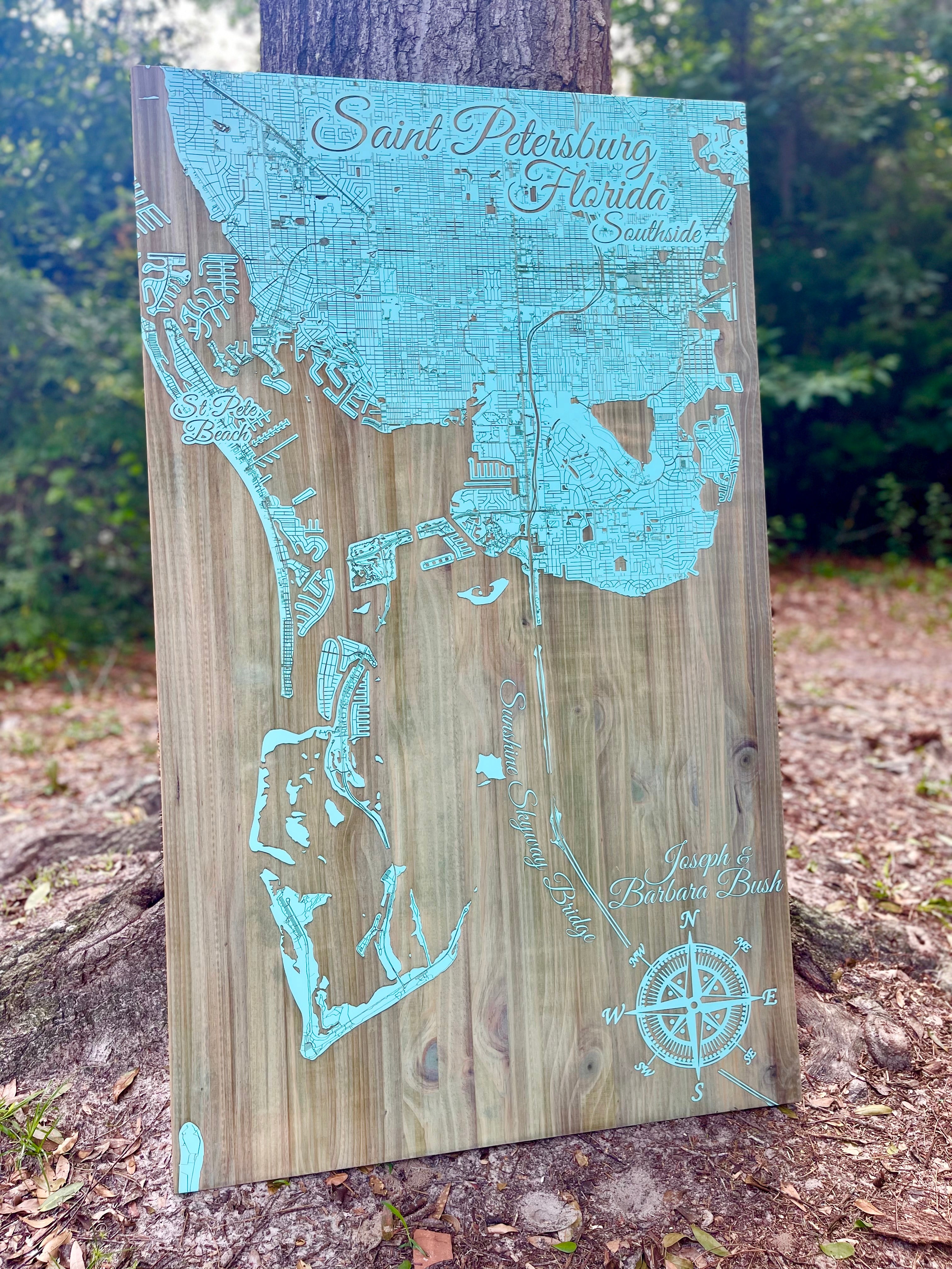 Custom Map on Wood
