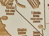 National Hockey Arenas Across North America | Pushpin Map on Wood