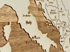 Europe | Pushpin Map on Wood