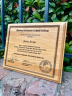 Diplomas & Awards | Alder Wood Plaques
