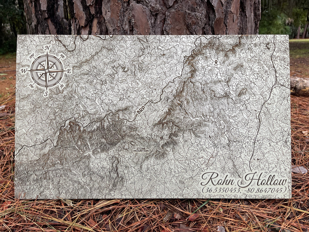 Custom Map on Wood
