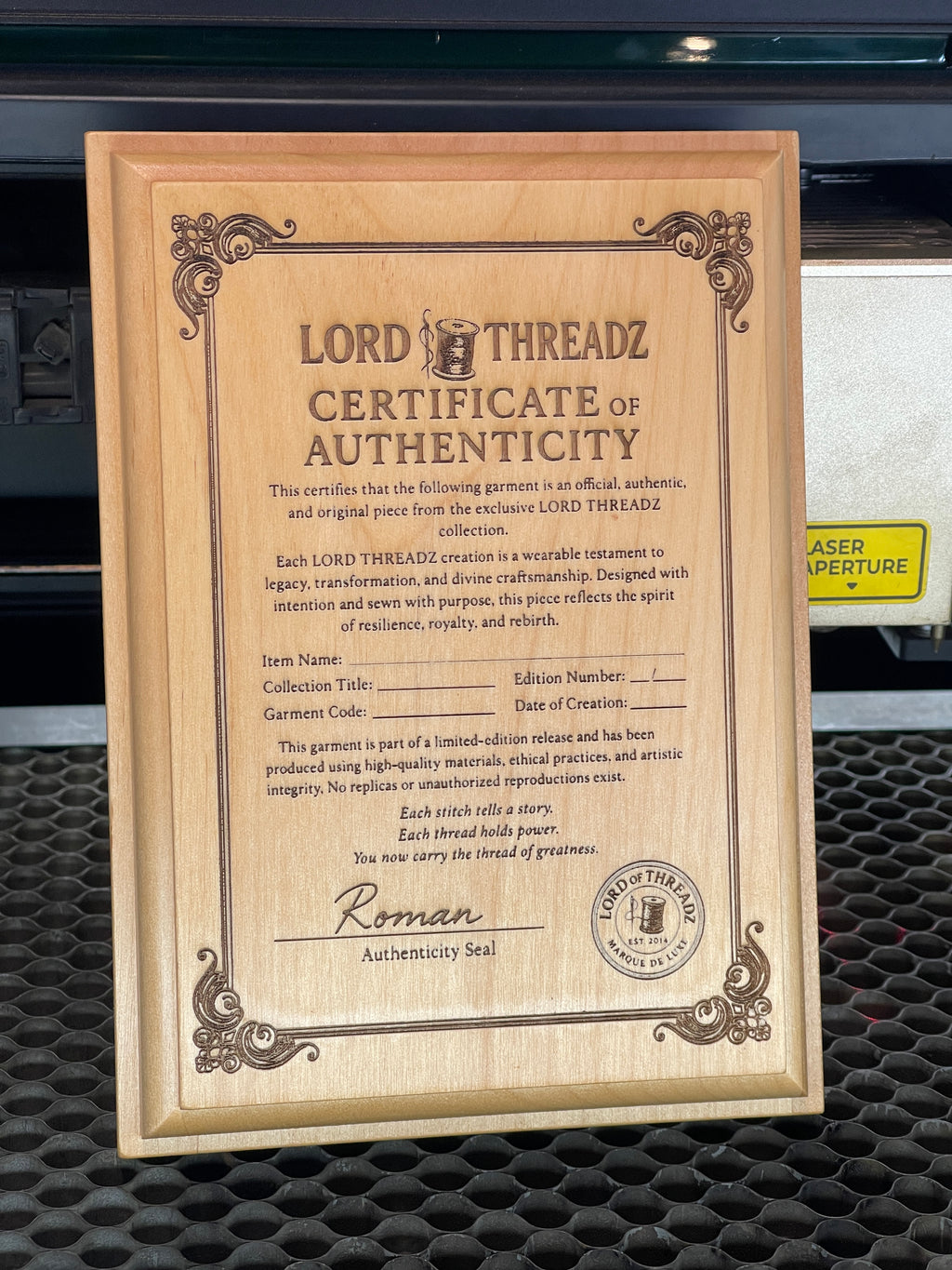 Diplomas & Awards | Alder Wood Plaques